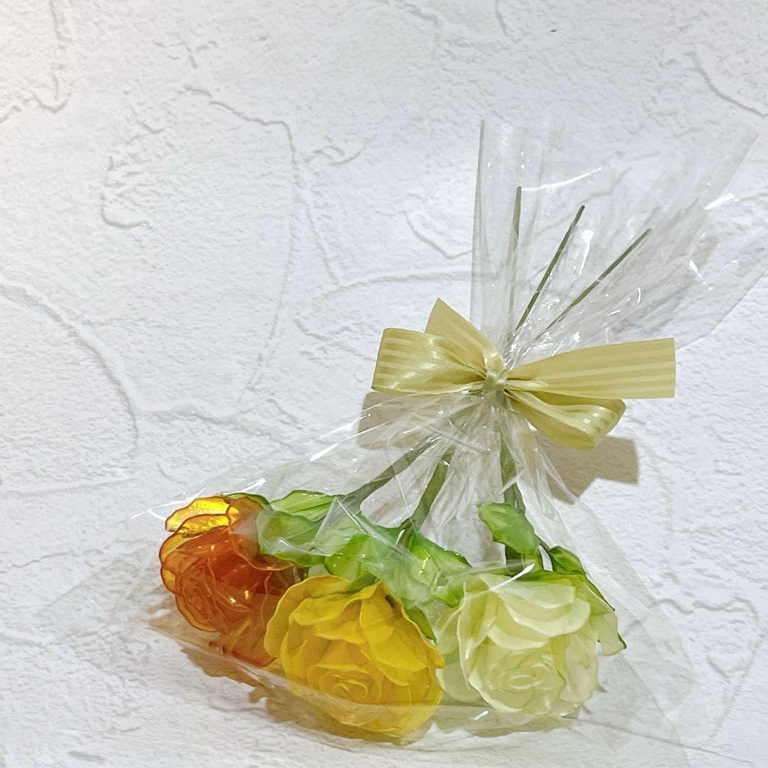 Amazon.co.jp: 【ノーブランド品】バラ 3本 花束 アメリカンフラワー